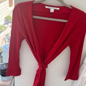 Diane Bon Furstenberg red wrap dress size 6